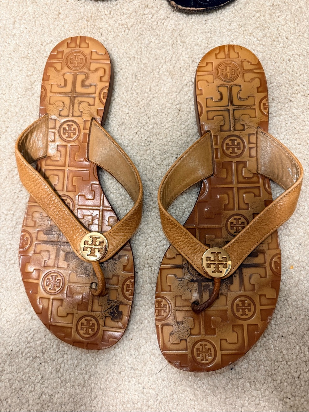 Tory Burch Thong Sandals 4 Pack - Black, Tan, Cork and Snake - Picture 6 of 9